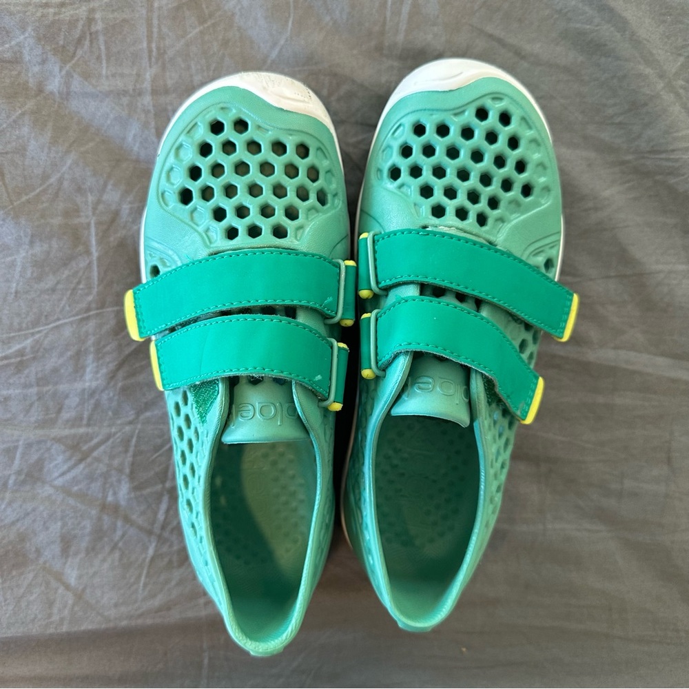 Kids Green Water Shoes with Velcro Straps